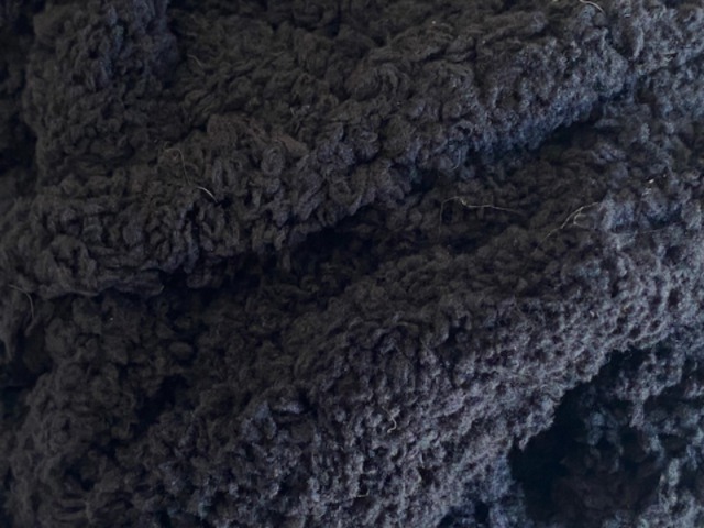 Chunky Chenille Yarn Black - Image 2