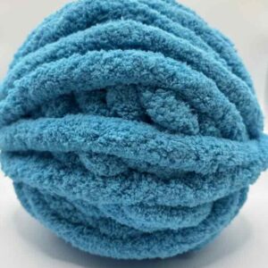 Chunky Chenille Yarn Azure Blue