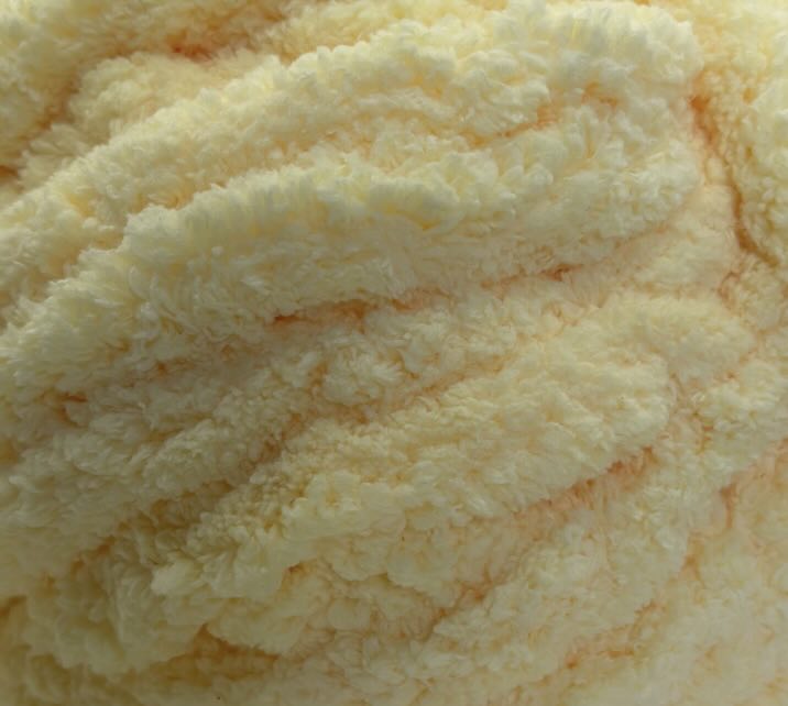 Chunky Chenille Yarn Baby Yellow - Image 2