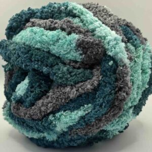 Chunky Chenille Yarn Blue Mix