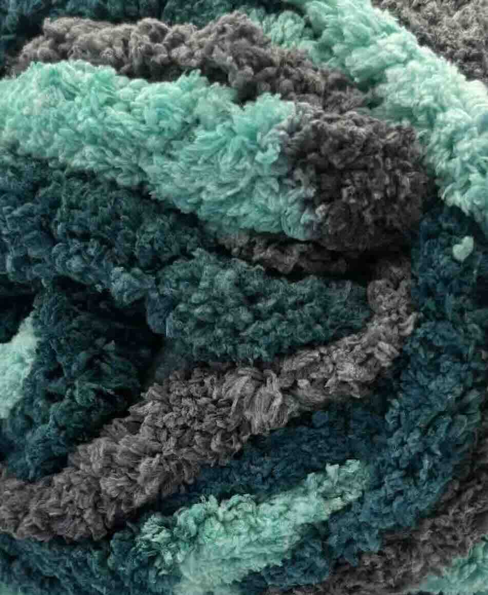 Chunky Chenille Yarn Blue Mix - Image 2