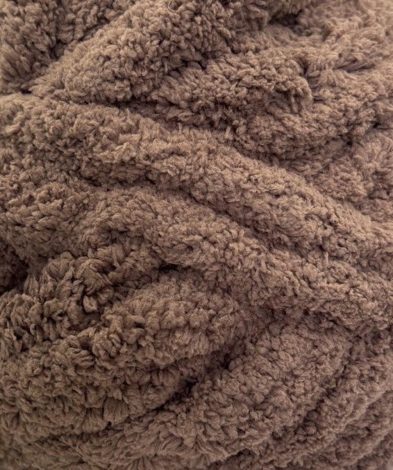 Chunky Chenille Yarn Darker Taupe - Image 2