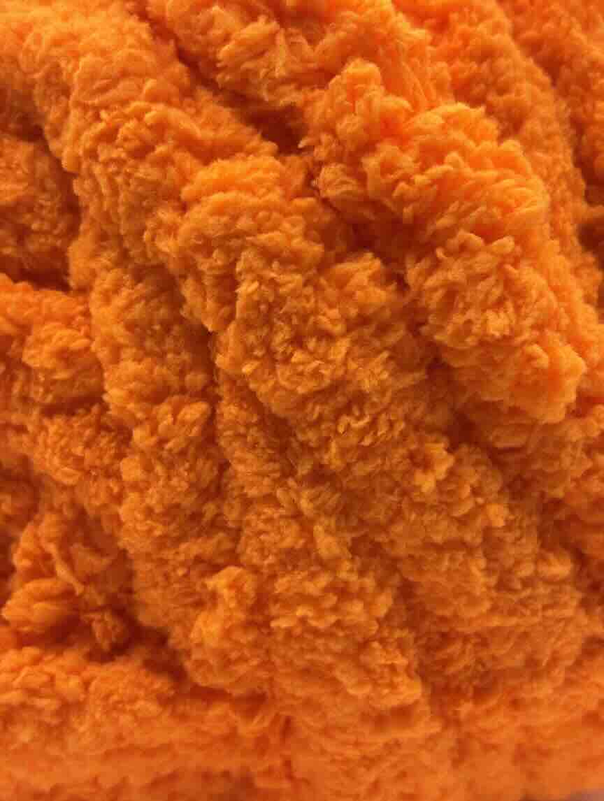 Chunky Chenille Yarn Fluro Orange - Image 2