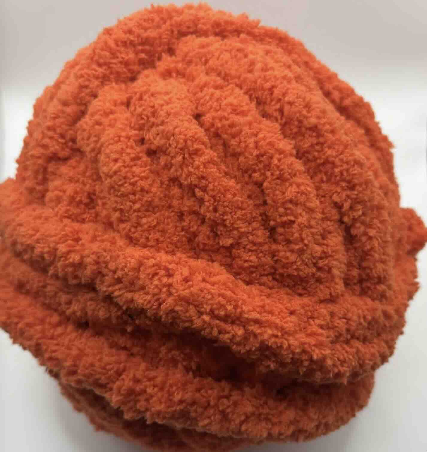 Chunky Chenille Yarn Orange