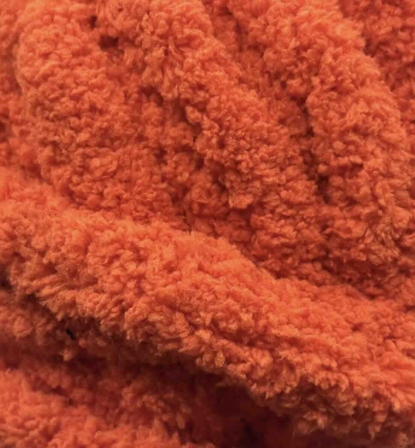 Chunky Chenille Yarn Orange - Image 2