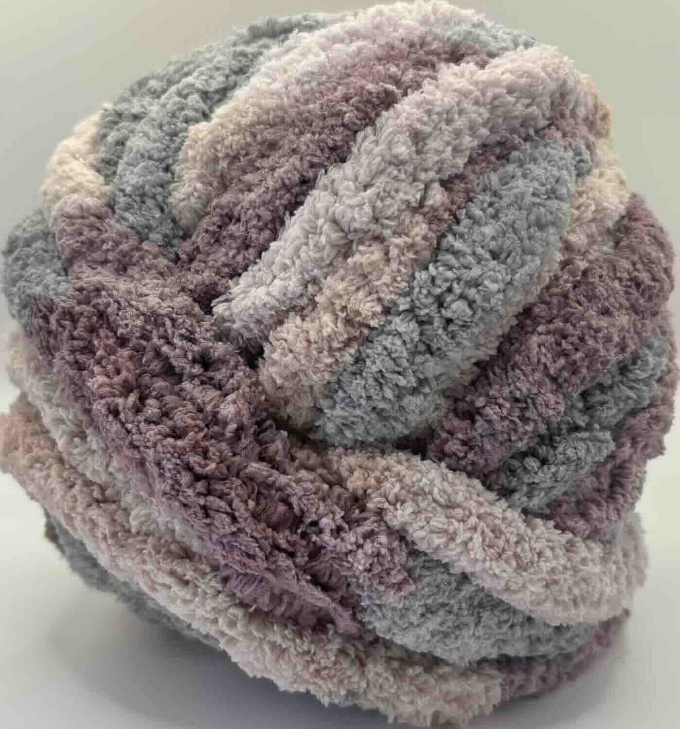 Chunky Chenille Yarn Purple Smoke